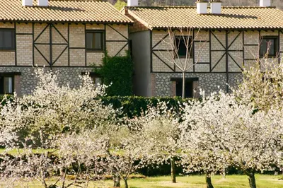 Jardín al aire libre en El Canchal de la Gallina -Cafetería -Aparcamiento gratis - Jacuzzi - Piscina de agua caliente abierta desde el 28 de Marzo