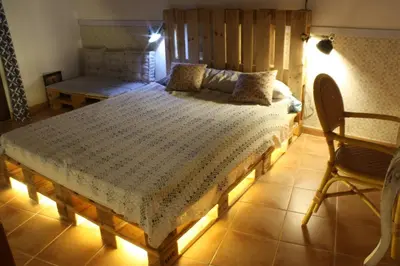 Cama o camas de una habitación en Casa Rural El Palatino
