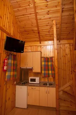 Una cocina o zona de cocina en Bungalows y Mobil Homes Camping Regio
