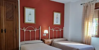 Cama o camas de una habitación en Apartamentos Rurales La Platea