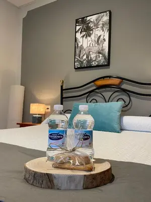 Cama o camas de una habitación en Hostal Paulino