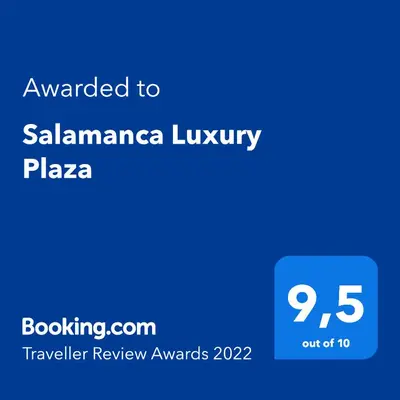 Certificado, premio, señal o documento que está expuesto en Salamanca Luxury Plaza