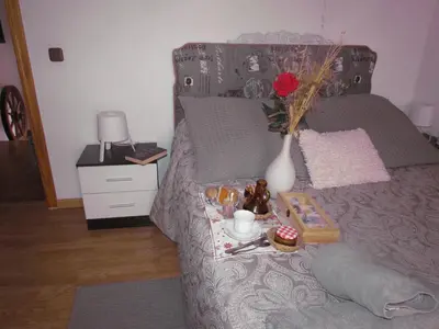Cama o camas de una habitación en Apartamentos Casas Rurales 