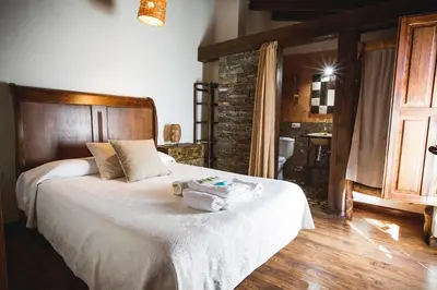 Cama o camas de una habitación en Casa Rural Therma Agreste