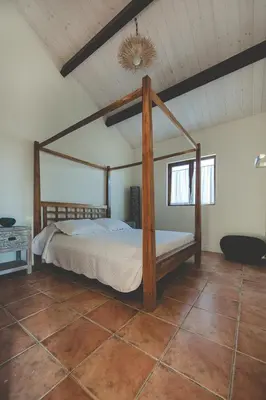 Cama o camas de una habitación en Charming House Cañamero + Pool