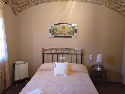 Cama o camas de una habitación en Casa Rural La Santiaga