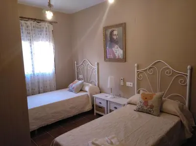 Cama o camas de una habitación en Casa Rural La Santiaga