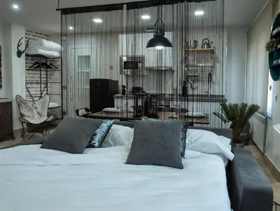 Cama o camas de una habitación en Homely Salamanca