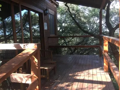 Un balcón o terraza de Cabaña El Valle