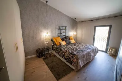 Cama o camas de una habitación en CASA VALDES 16, APTO 3