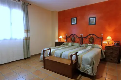 Cama o camas de una habitación en Hotel Rural Hojaranzos