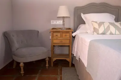 Cama o camas de una habitación en Hotel Rural Las Tejuelas