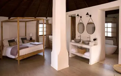 Cama o camas de una habitación en Hotel Rural Las Tejuelas