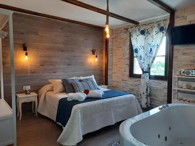 Cama o camas de una habitación en Apartamento Rural Amaluna