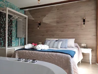 Cama o camas de una habitación en Apartamento Rural Amaluna