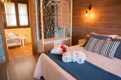 Cama o camas de una habitación en Apartamento Rural Amaluna