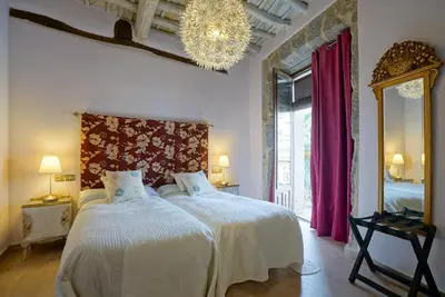 Cama o camas de una habitación en Casa Jardín de la Plata