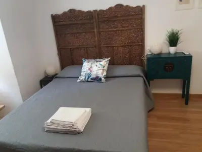 Cama o camas de una habitación en solaz del ambroz-Hervas