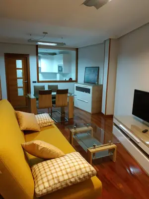 Una televisión o centro de entretenimiento en Apartamento Edificio Plaza Gran Vía