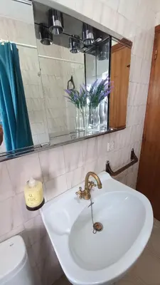 Un baño de Casa Rural Alameda con chimenea y jardín
