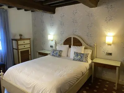 Cama o camas de una habitación en Apartamentos Rurales El Zarzo
