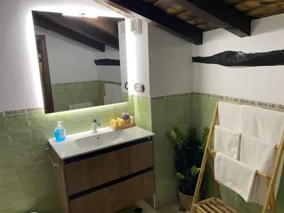 Un baño de Apartamentos Rurales El Zarzo