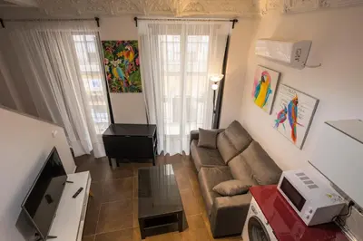 Una televisión o centro de entretenimiento en Apartamentos Cáceres Turístico