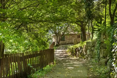 Jardín al aire libre en Albergue El Solitario