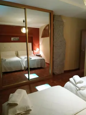 Cama o camas de una habitación en Apartamentos Arribes la Corredera