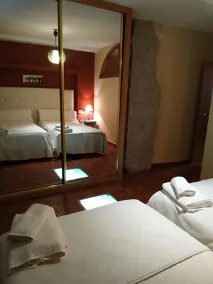Cama o camas de una habitación en Apartamentos Arribes la Corredera