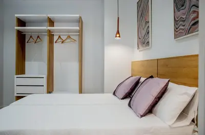 Cama o camas de una habitación en Apartamentos Turísticos Moret 11 - 1C