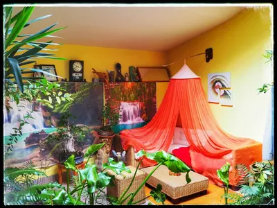Jardín al aire libre en Casa Quevedo
