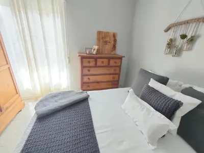 Cama o camas de una habitación en Acogedor apartamento VALLE DEL JERTE