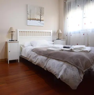 Cama o camas de una habitación en Apartamentos Rurales La Vera