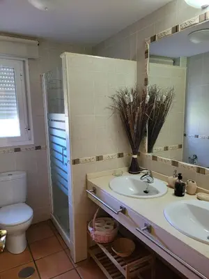 Un baño de Casa de campo Aires de Gredos