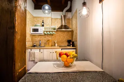 Una cocina o zona de cocina en Apartamentos Puente de la Judería