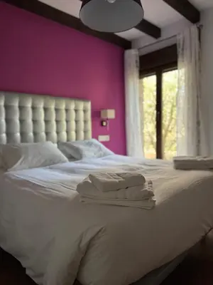 Cama o camas de una habitación en El Roble, casitas rurales