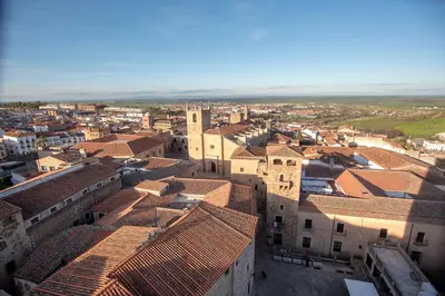 Vista general de Cáceres o vista desde el apartamento