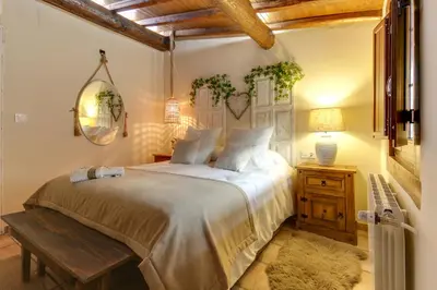 Cama o camas de una habitación en Casa Rural A Cashiña da Lagarteira