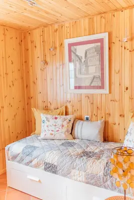 Cama o camas de una habitación en Alojamiento Turístico La alegría de la huerta