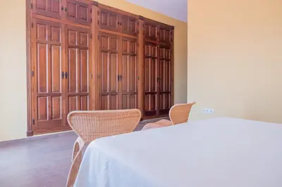 Cama o camas de una habitación en Casa en el pantano de Orellana