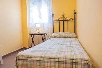 Cama o camas de una habitación en Casa en el pantano de Orellana