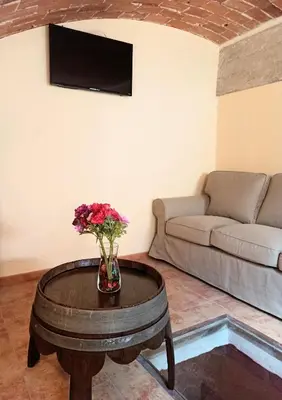 Una televisión o centro de entretenimiento en Casa Rural La Bodega