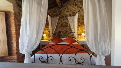 Cama o camas de una habitación en Casas del Castillo, 2