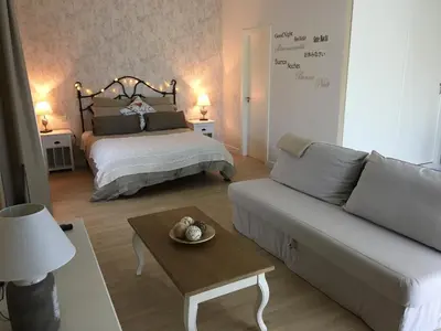 Cama o camas de una habitación en Finca Casaes Apartamentos