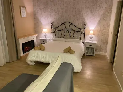 Cama o camas de una habitación en Finca Casaes Apartamentos