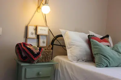 Cama o camas de una habitación en Acogedor apartamento en EL VALLE DEL JERTE 1
