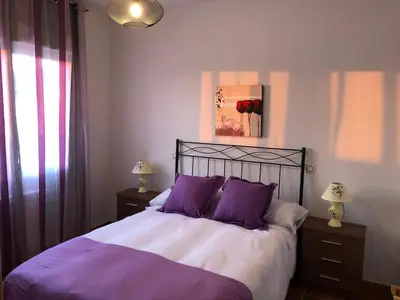 Cama o camas de una habitación en Alojamientos El Chorro