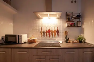 Una cocina o zona de cocina en Casa Rural La Salamandrija- con chimenea, patio y barbacoa