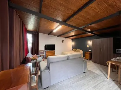 Una televisión o centro de entretenimiento en Apartamentos Rurales Casa Josefita